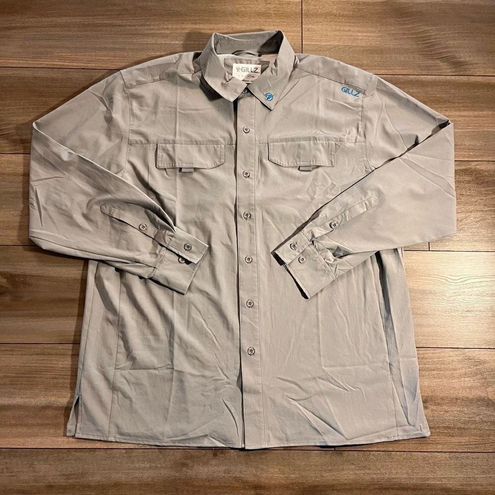 Gillz Grey Casual Athletic Buttonup Men XL Bin K-13‎